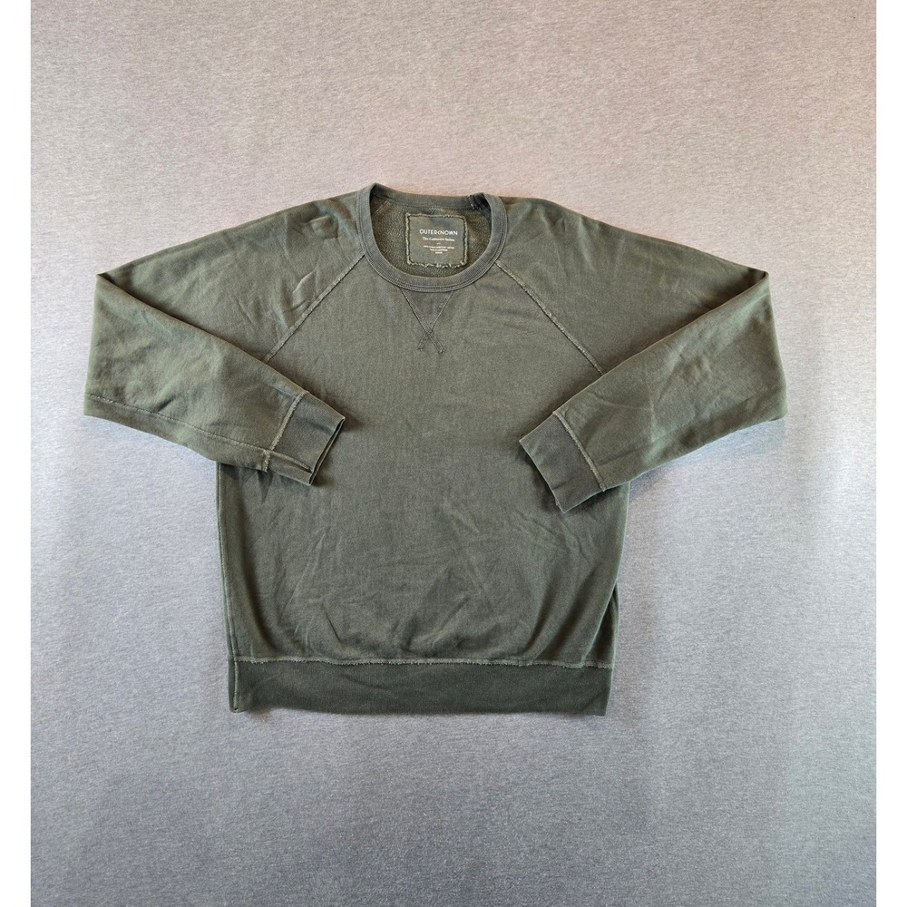 Outerknown Sur Sweatshirt Mens Medium Olive Green Raglan Cotton French Terry